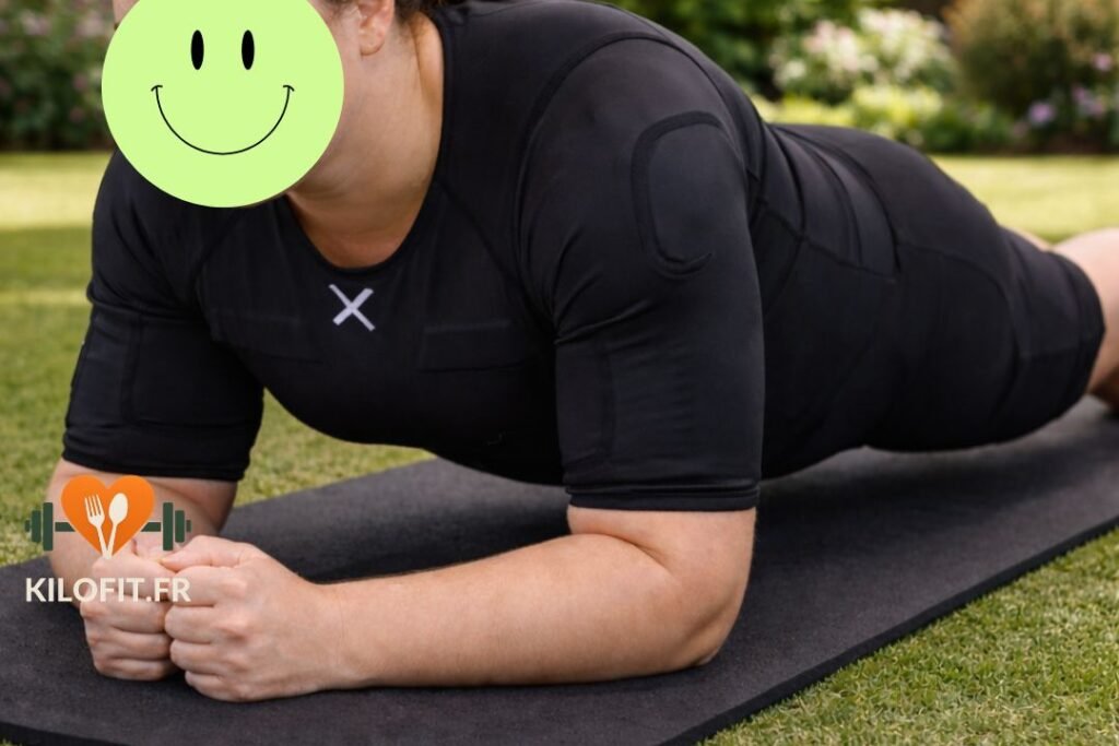 Coach sportif à domicile en électrostimulation (EMS) à Vidauban et Draguignan – séance gainage en extérieur